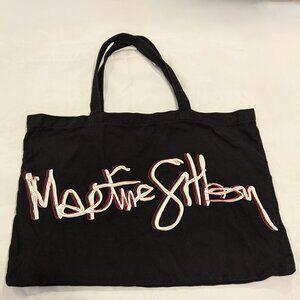 Martine Sitbon Graffiti Logo Tote Bag (Canvas, Black)